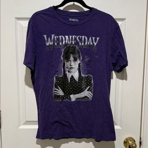 Wednesday Addams Graphic Tee - Purple